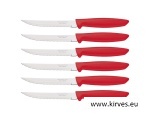 Tramontina PLENUS 6-osaline komplekt – sakilise teraga lihanoad (12 cm), 23498/754, punased